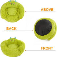 HKM-296851 Cozy Plush Donut Bed for Small Dogs and Cats with High Bolsters and Anti-Slip Base