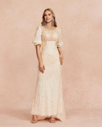 HKM-512275 Champagne Evening Gown EZ25034 for Elegant Occasions