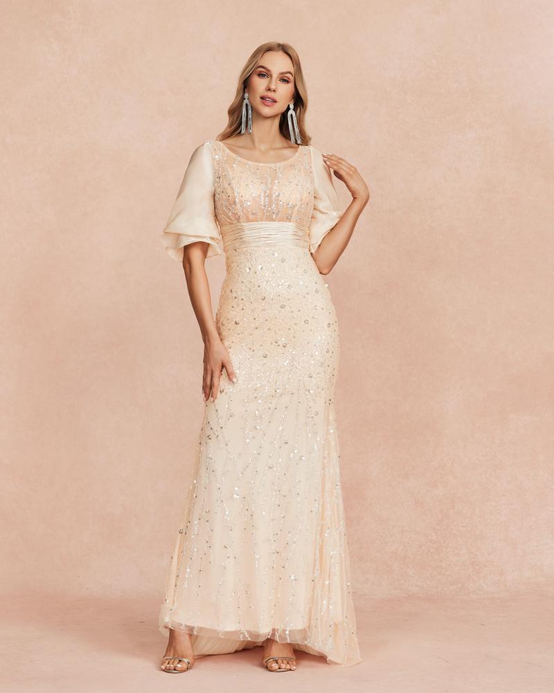 HKM-512275 Champagne Evening Gown EZ25034 for Elegant Occasions