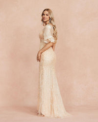 HKM-512275 Champagne Evening Gown EZ25034 for Elegant Occasions