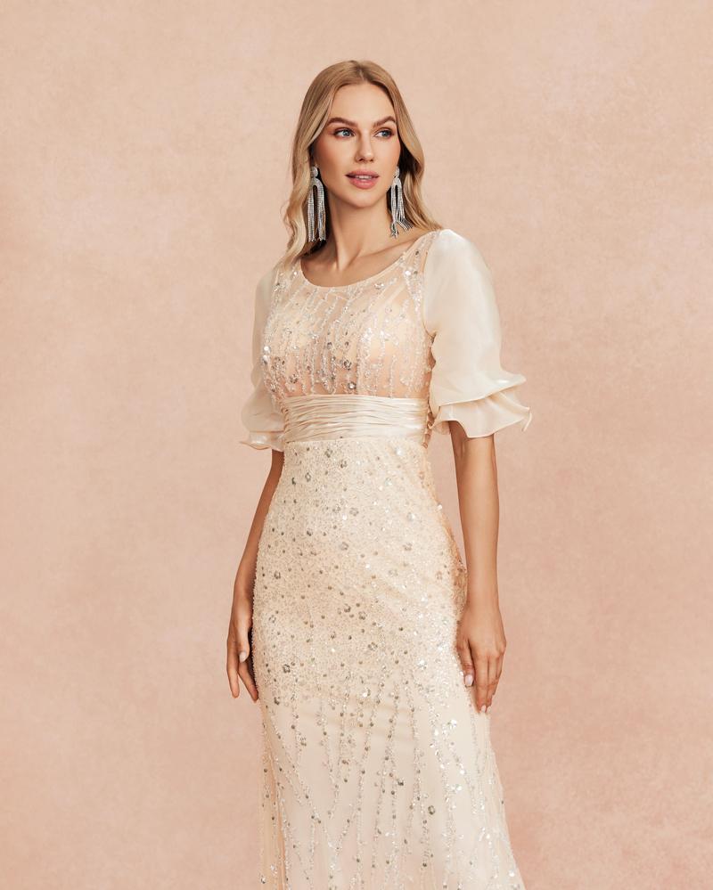 HKM-512275 Champagne Evening Gown EZ25034 for Elegant Occasions