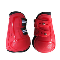 HKM-942675 Color Barrier Horse Leg Guards - PU Hard Shell with Elastic Neoprene Air Hole - Four-Piece Set in Various Colors