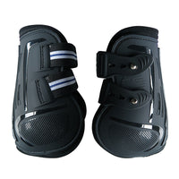 HKM-942675 Color Barrier Horse Leg Guards - PU Hard Shell with Elastic Neoprene Air Hole - Four-Piece Set in Various Colors