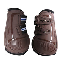 HKM-942675 Color Barrier Horse Leg Guards - PU Hard Shell with Elastic Neoprene Air Hole - Four-Piece Set in Various Colors