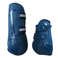 HKM-942675 Color Barrier Horse Leg Guards - PU Hard Shell with Elastic Neoprene Air Hole - Four-Piece Set in Various Colors