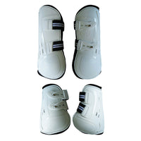 HKM-942675 Color Barrier Horse Leg Guards - PU Hard Shell with Elastic Neoprene Air Hole - Four-Piece Set in Various Colors