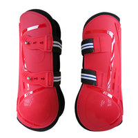 HKM-942675 Color Barrier Horse Leg Guards - PU Hard Shell with Elastic Neoprene Air Hole - Four-Piece Set in Various Colors
