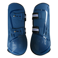 HKM-942675 Color Barrier Horse Leg Guards - PU Hard Shell with Elastic Neoprene Air Hole - Four-Piece Set in Various Colors