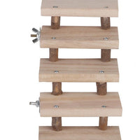 HKM-545811 Wooden Log Stairs Pet Toy - Interactive Climbing Activity for Small Animals