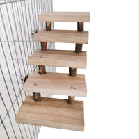 HKM-545811 Wooden Log Stairs Pet Toy - Interactive Climbing Activity for Small Animals