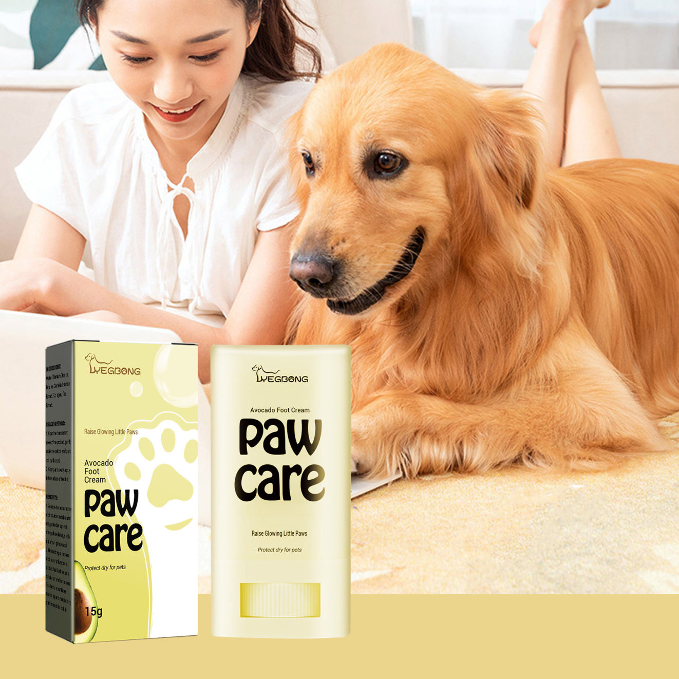 HKM-482323 Moisturizing Avocado Foot Balm for Dogs and Cats - Cleansing Care for Paws and Noses