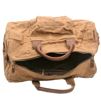 HKM-776595 Leisure Oil Wax Canvas Travel Handbag with Large Capacity for Outdoor Adventures