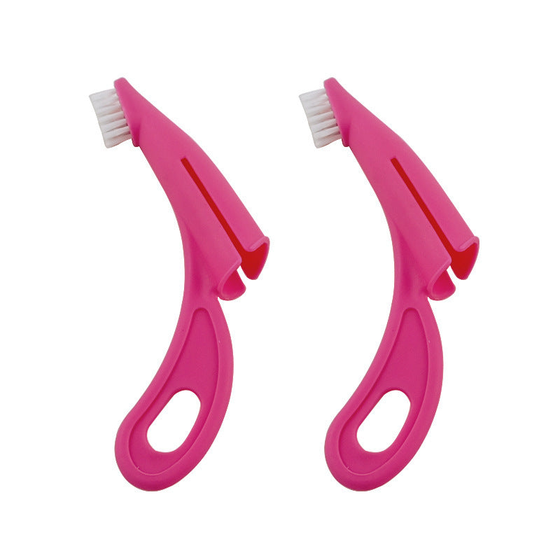 HKM-317331 Dog Toothbrush with Nylon Brush Head and ABS Handle for Effective Dental Care