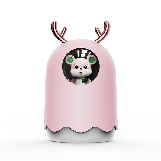 HKM-716179 Cute Portable Ultrasonic Cool Mist Humidifier with Lamp for Home and Office – 300ml Capacity