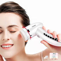 HKM-702483 Ultrasonic 4-in-1 Electric Facial Cleansing Device - 2 Gear Options in Rose Gold, Ceramic White, or Black
