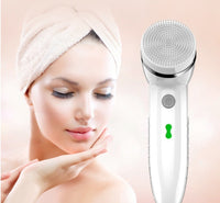 HKM-702483 Ultrasonic 4-in-1 Electric Facial Cleansing Device - 2 Gear Options in Rose Gold, Ceramic White, or Black