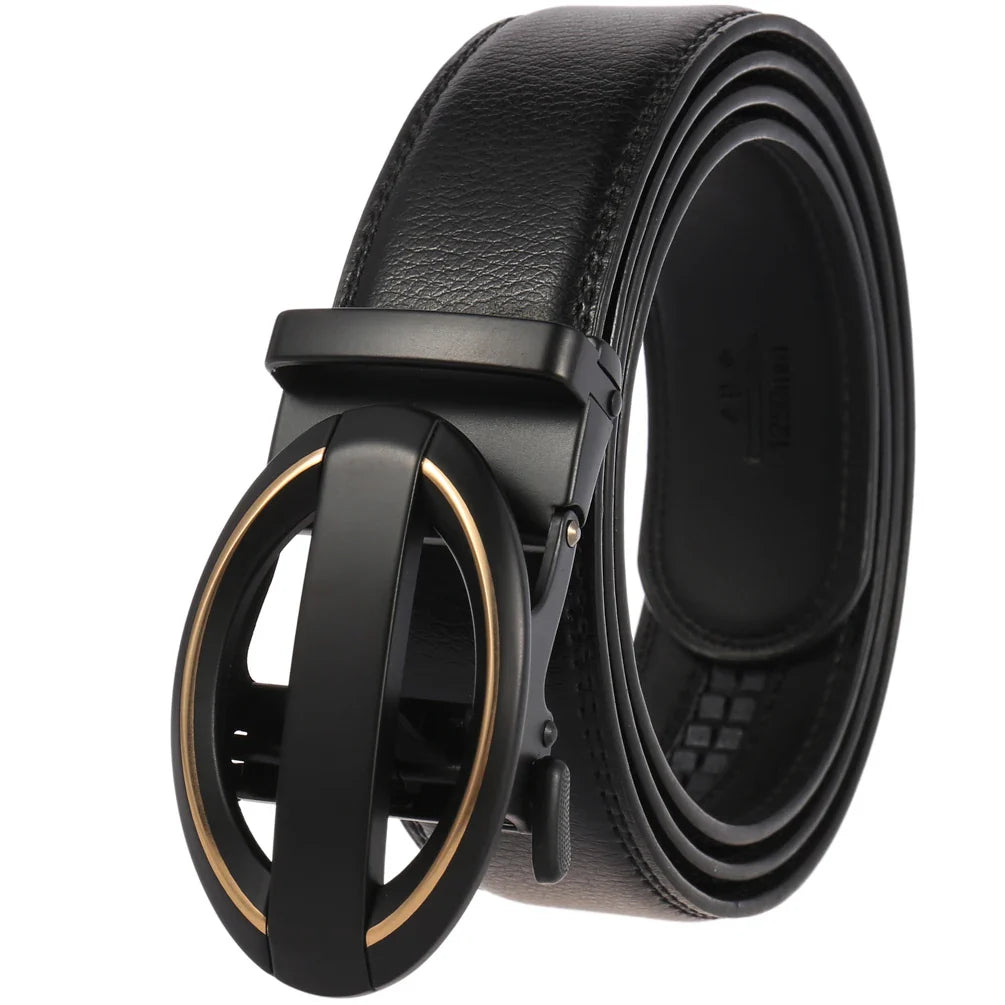 HKM-584723 Genuine Cow Leather Men's Designer Belt - Sophisticated and Durable Accessory