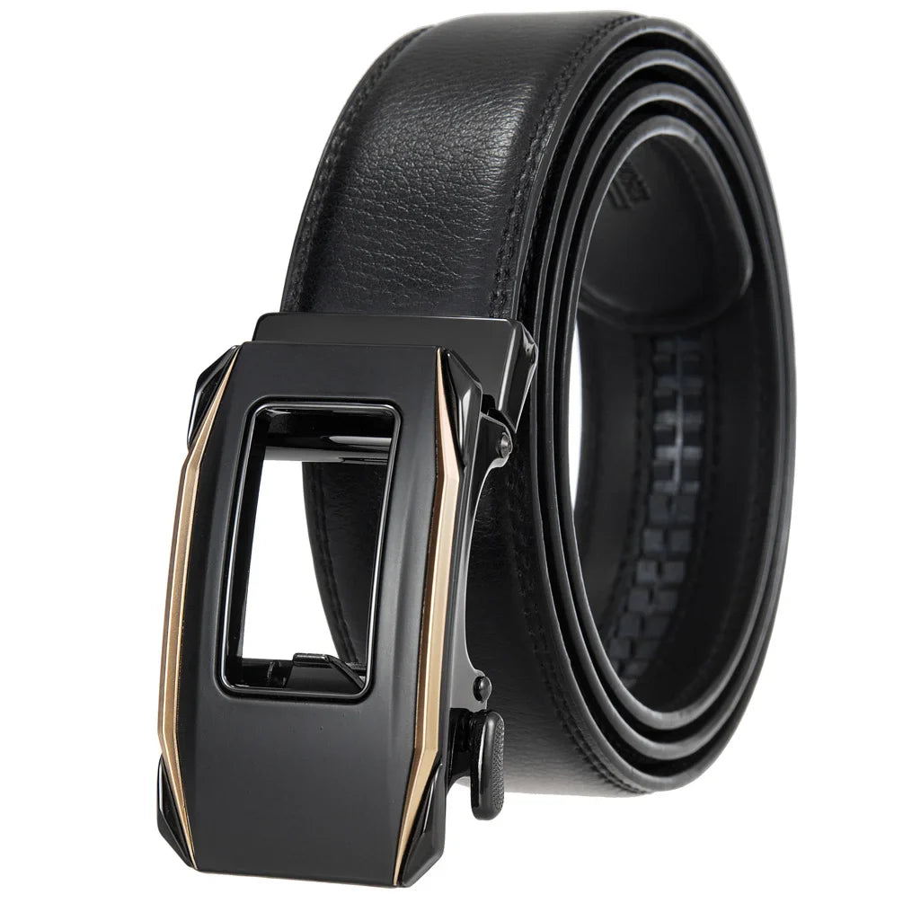 HKM-584723 Genuine Cow Leather Men's Designer Belt - Sophisticated and Durable Accessory
