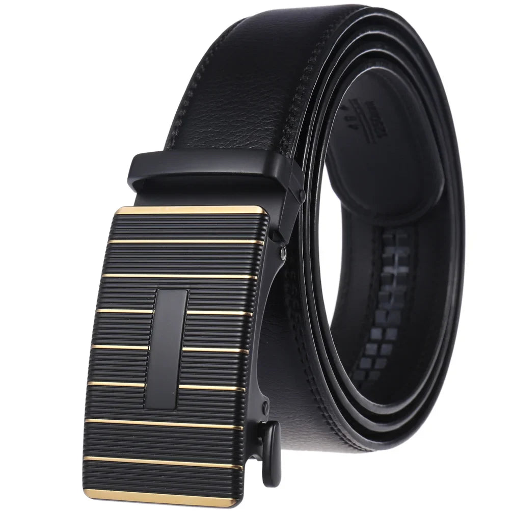 HKM-584723 Genuine Cow Leather Men's Designer Belt - Sophisticated and Durable Accessory