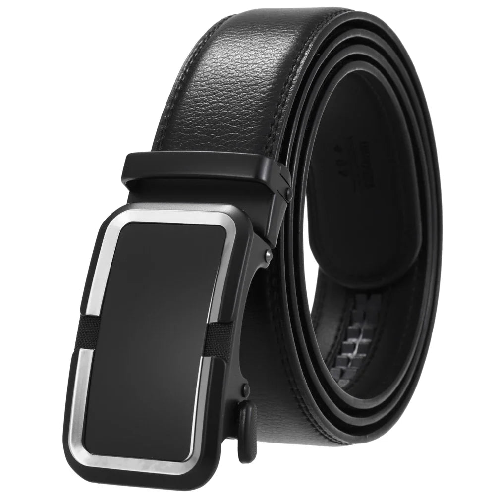 HKM-584723 Genuine Cow Leather Men's Designer Belt - Sophisticated and Durable Accessory