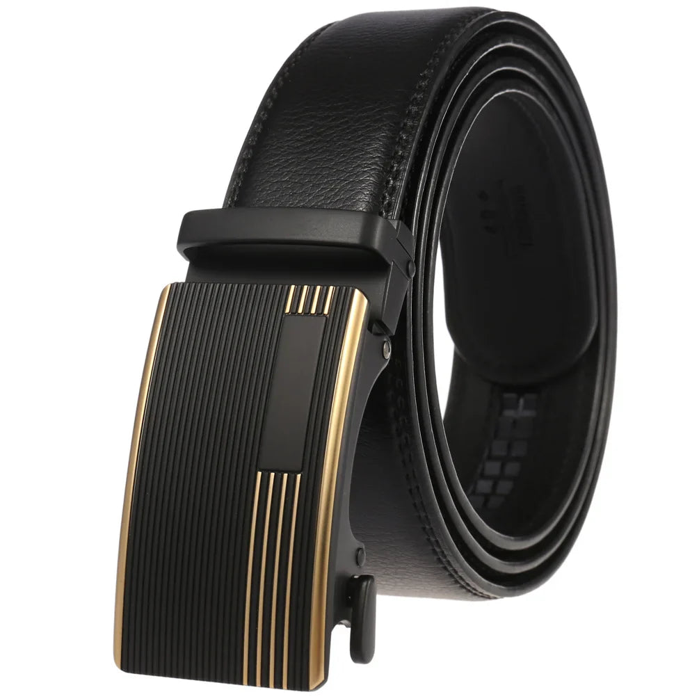 HKM-584723 Genuine Cow Leather Men's Designer Belt - Sophisticated and Durable Accessory