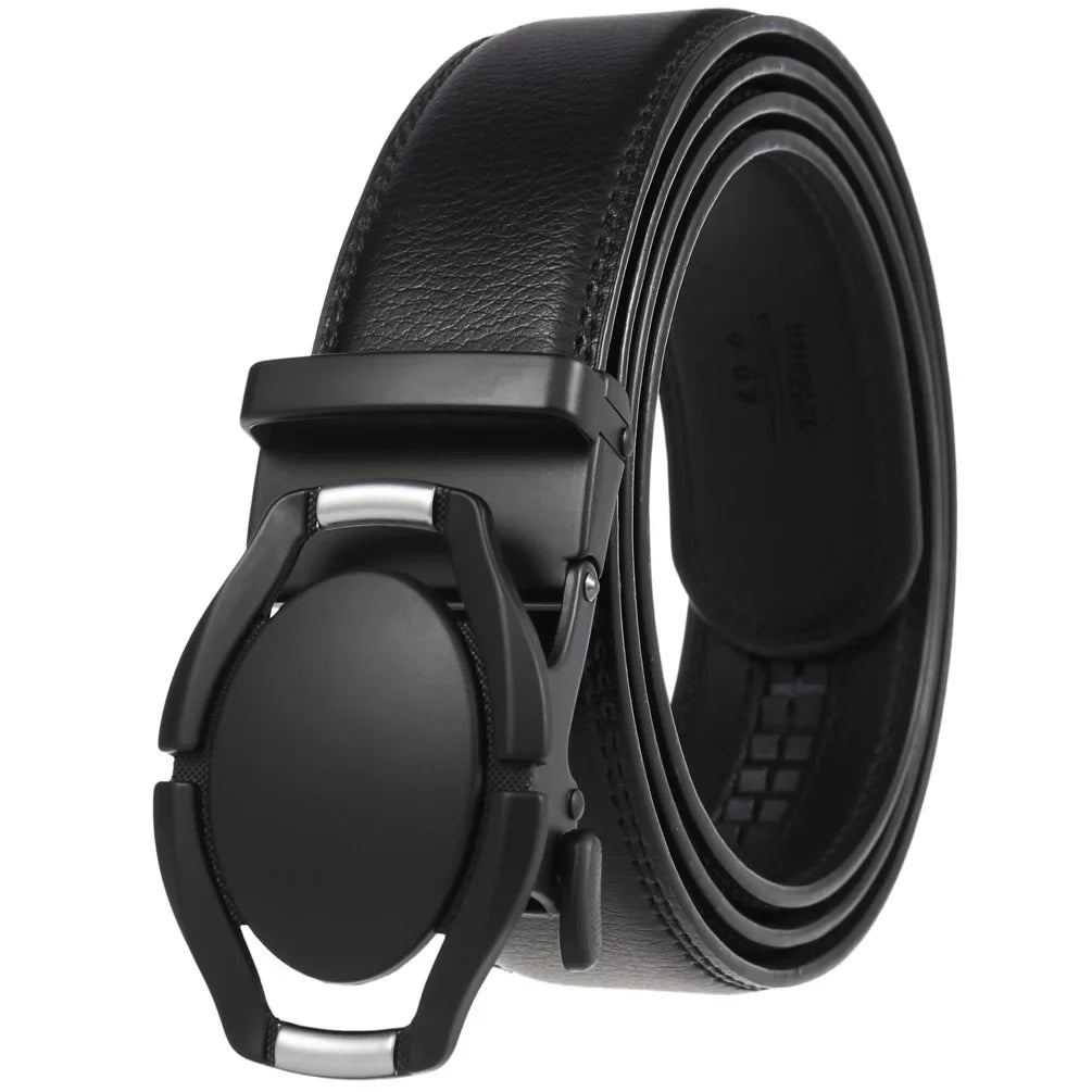 HKM-584723 Genuine Cow Leather Men's Designer Belt - Sophisticated and Durable Accessory