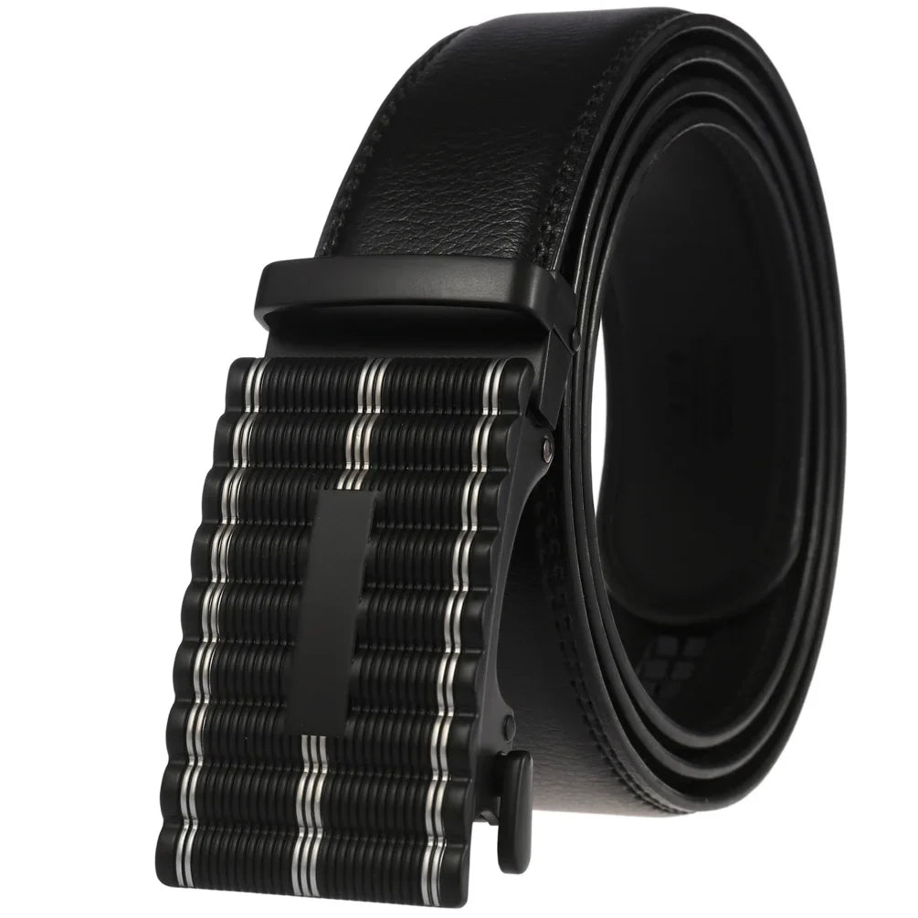HKM-584723 Genuine Cow Leather Men's Designer Belt - Sophisticated and Durable Accessory