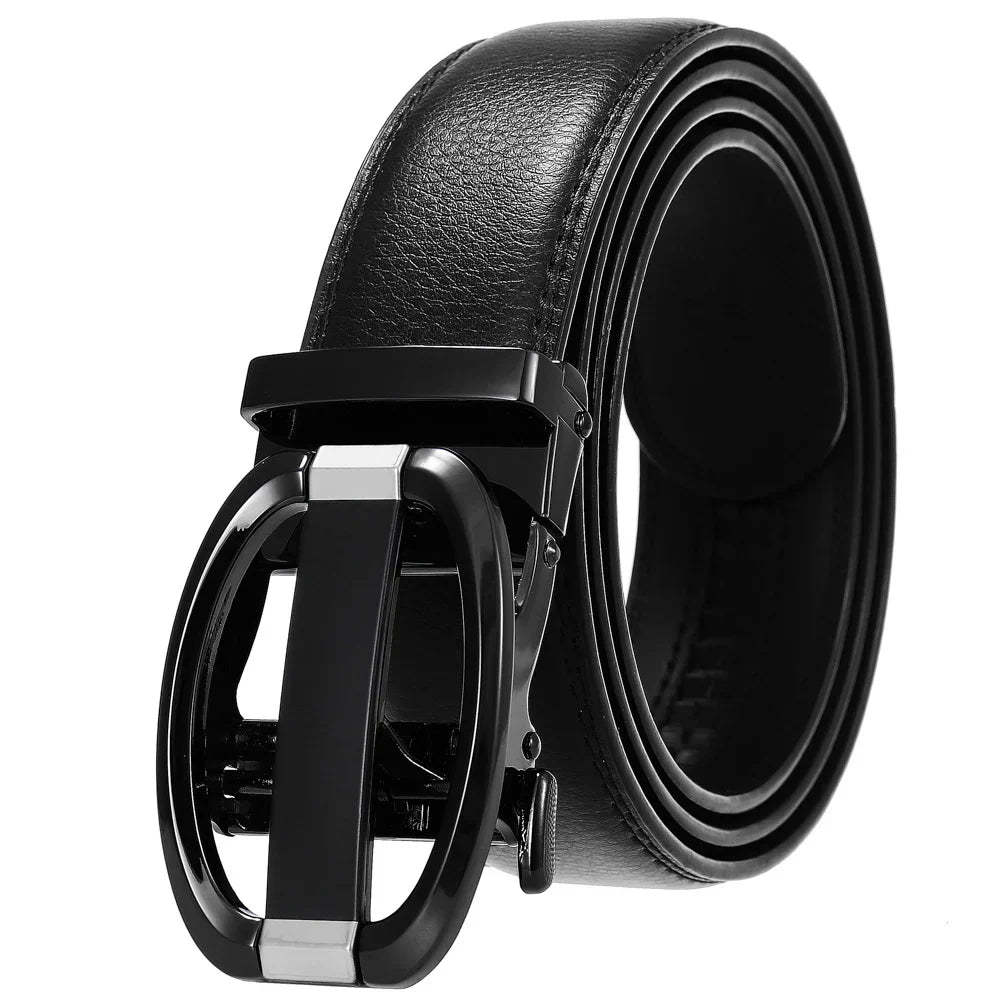 HKM-584723 Genuine Cow Leather Men's Designer Belt - Sophisticated and Durable Accessory
