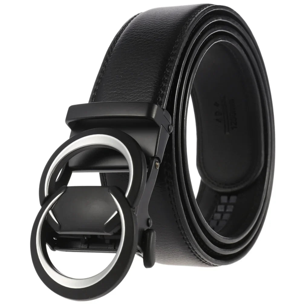 HKM-584723 Genuine Cow Leather Men's Designer Belt - Sophisticated and Durable Accessory