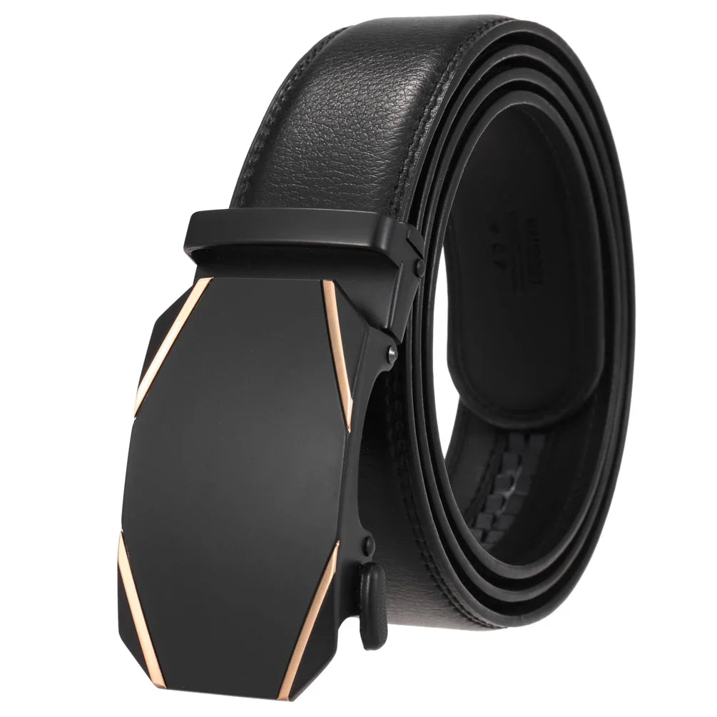 HKM-584723 Genuine Cow Leather Men's Designer Belt - Sophisticated and Durable Accessory