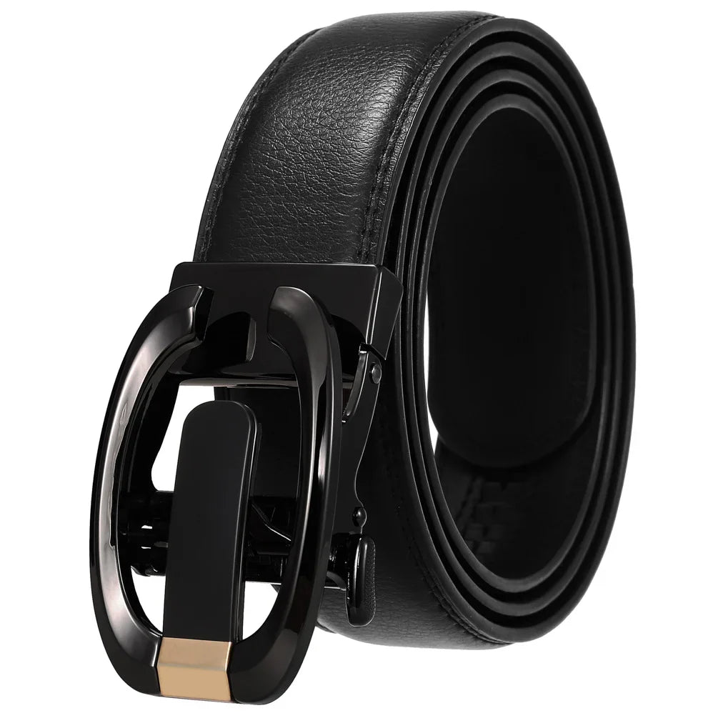 HKM-584723 Genuine Cow Leather Men's Designer Belt - Sophisticated and Durable Accessory