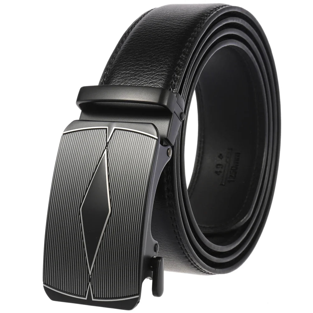 HKM-584723 Genuine Cow Leather Men's Designer Belt - Sophisticated and Durable Accessory