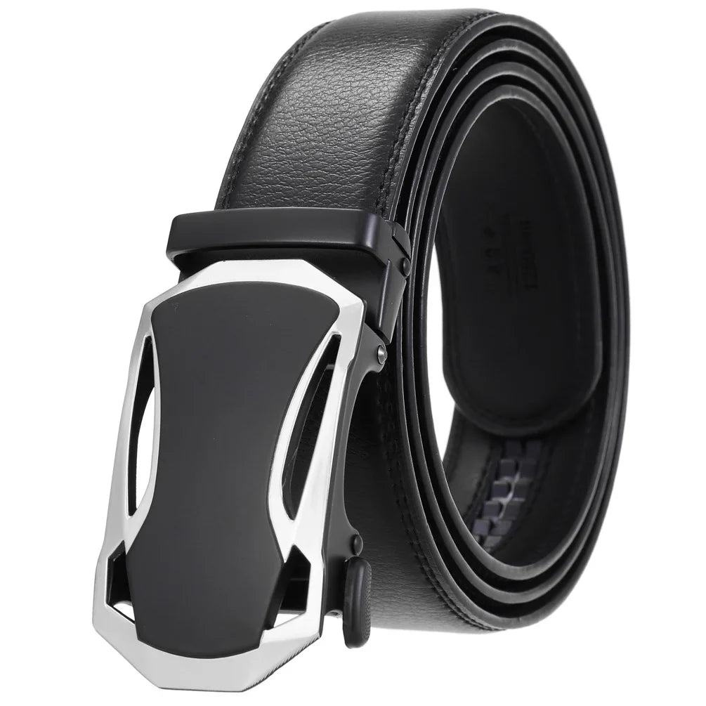 HKM-584723 Genuine Cow Leather Men's Designer Belt - Sophisticated and Durable Accessory