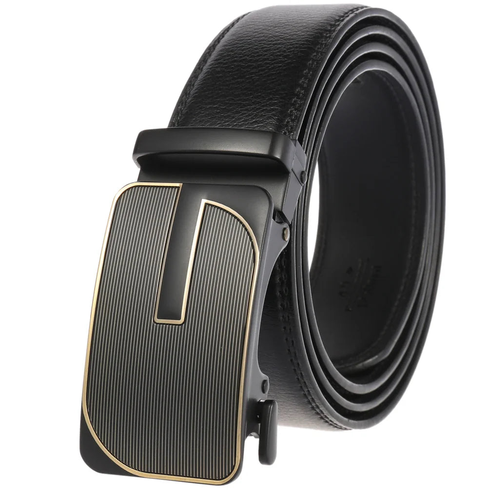 HKM-584723 Genuine Cow Leather Men's Designer Belt - Sophisticated and Durable Accessory