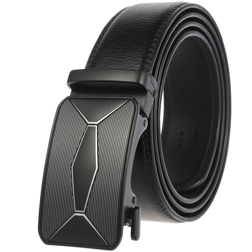HKM-584723 Genuine Cow Leather Men's Designer Belt - Sophisticated and Durable Accessory