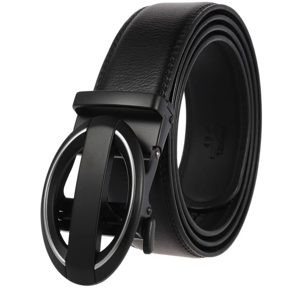 HKM-584723 Genuine Cow Leather Men's Designer Belt - Sophisticated and Durable Accessory