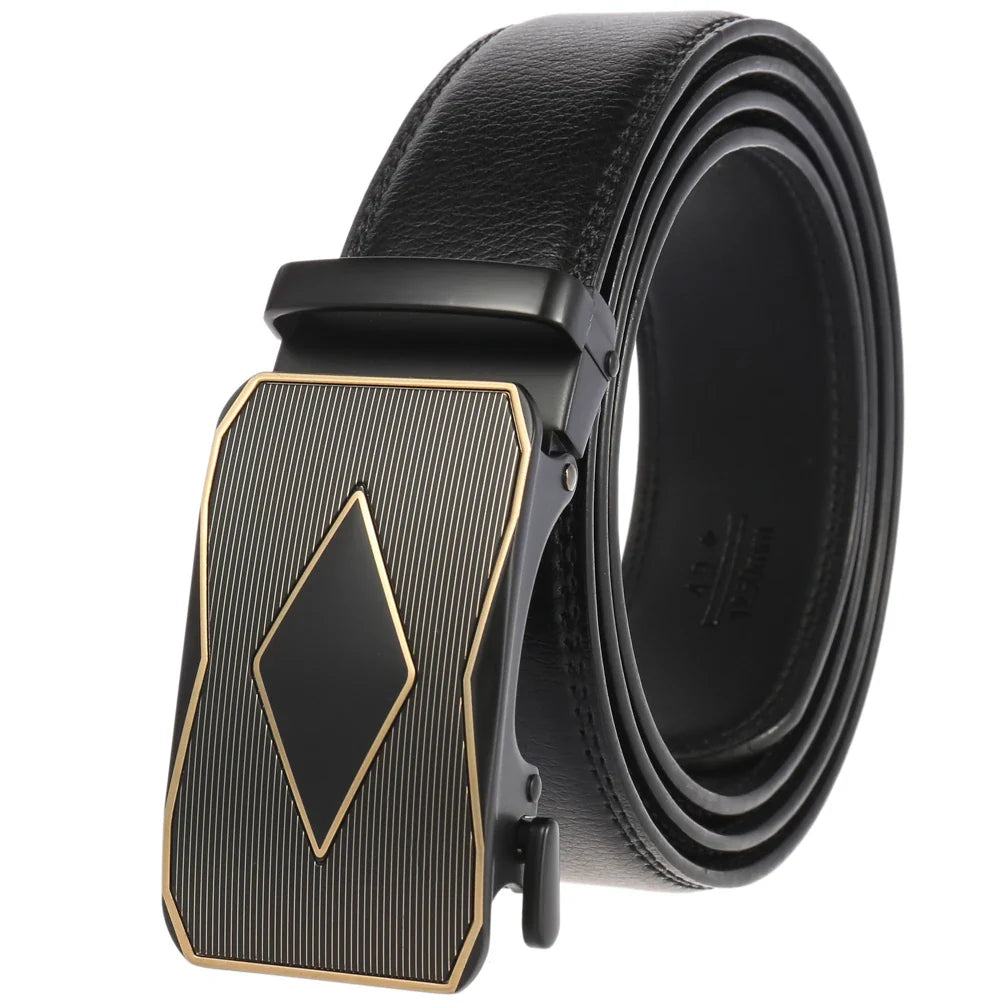 HKM-584723 Genuine Cow Leather Men's Designer Belt - Sophisticated and Durable Accessory