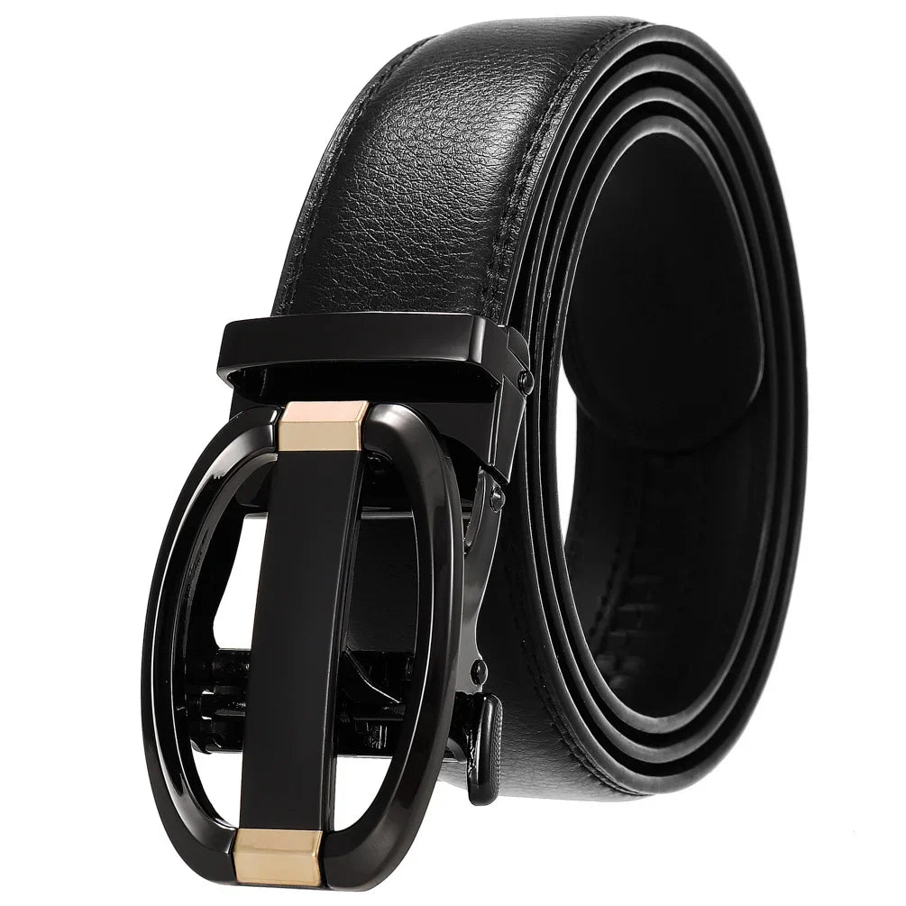 HKM-584723 Genuine Cow Leather Men's Designer Belt - Sophisticated and Durable Accessory