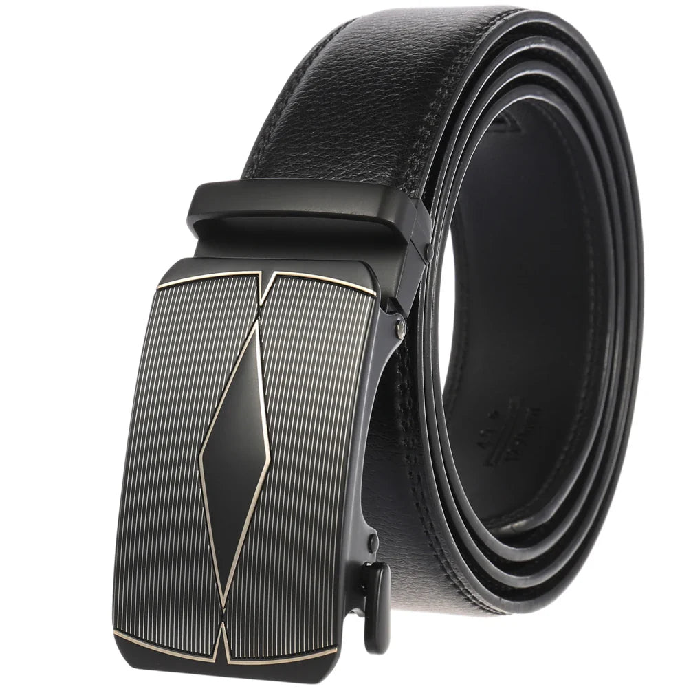 HKM-584723 Genuine Cow Leather Men's Designer Belt - Sophisticated and Durable Accessory