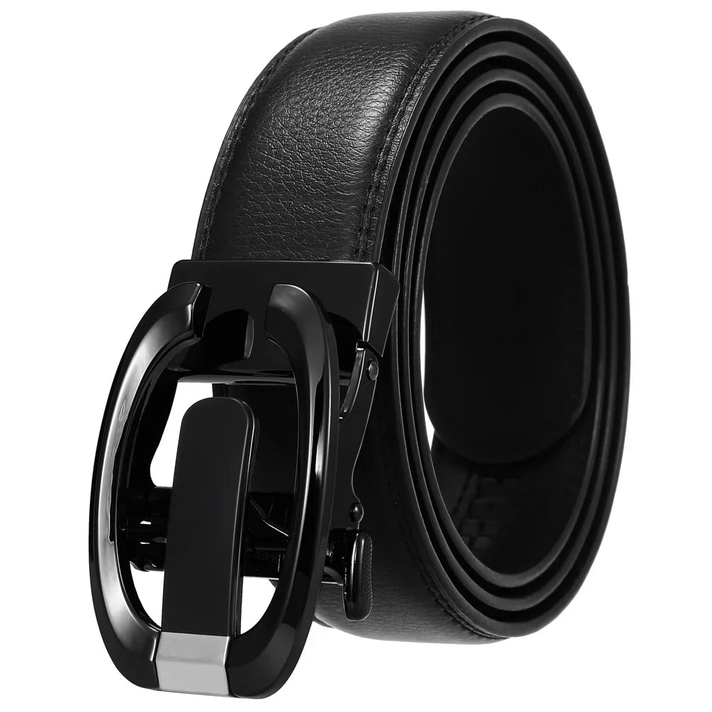 HKM-584723 Genuine Cow Leather Men's Designer Belt - Sophisticated and Durable Accessory