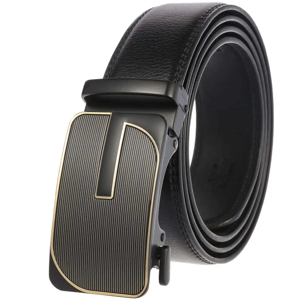 HKM-584723 Genuine Cow Leather Men's Designer Belt - Sophisticated and Durable Accessory