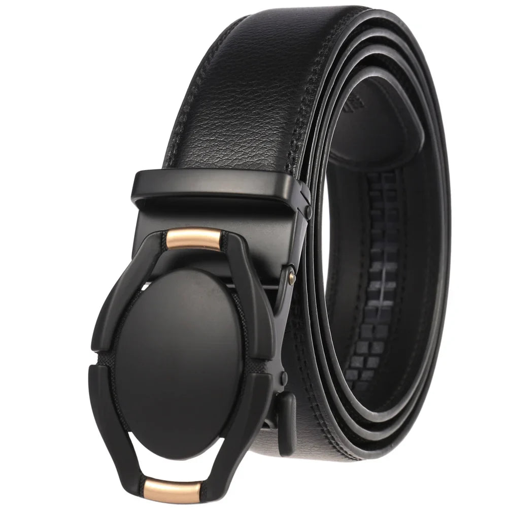 HKM-584723 Genuine Cow Leather Men's Designer Belt - Sophisticated and Durable Accessory