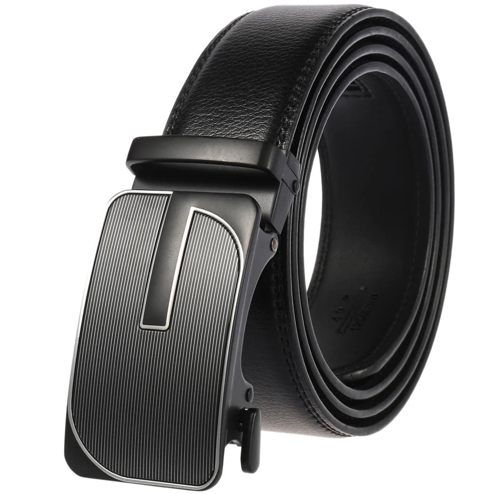 HKM-584723 Genuine Cow Leather Men's Designer Belt - Sophisticated and Durable Accessory