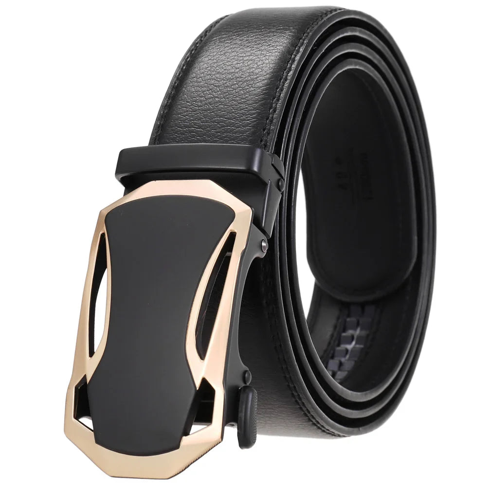 HKM-584723 Genuine Cow Leather Men's Designer Belt - Sophisticated and Durable Accessory