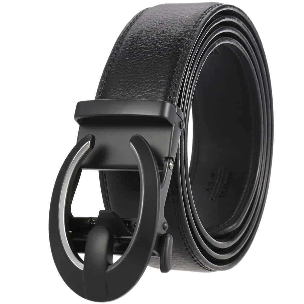 HKM-584723 Genuine Cow Leather Men's Designer Belt - Sophisticated and Durable Accessory