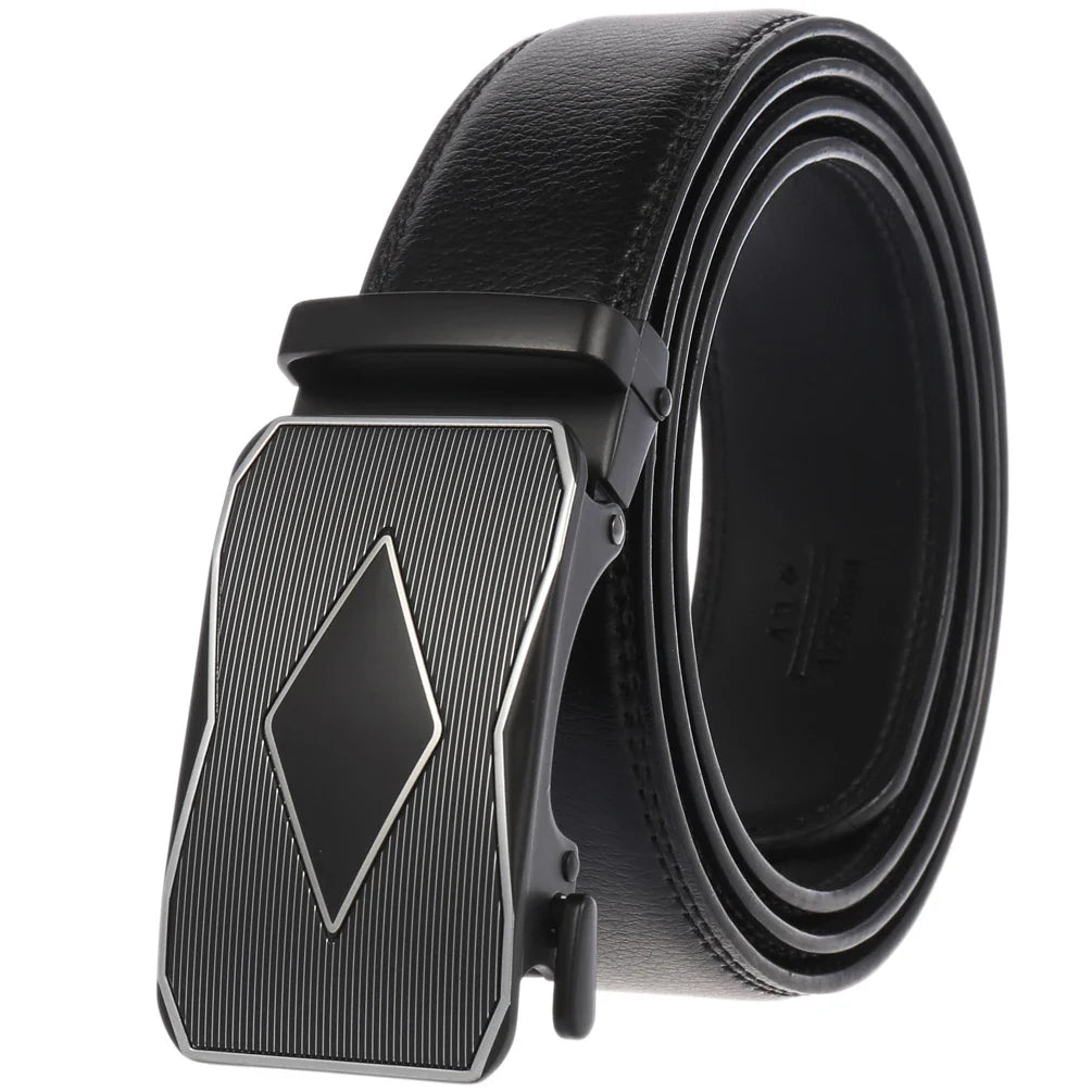 HKM-584723 Genuine Cow Leather Men's Designer Belt - Sophisticated and Durable Accessory