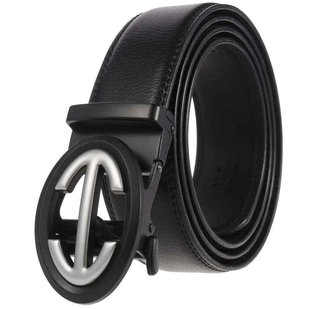 HKM-584723 Genuine Cow Leather Men's Designer Belt - Sophisticated and Durable Accessory
