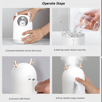 HKM-777619 Portable Aromatherapy Air Purifier with 300ML Water Tank and Adjustable Spray Modes