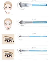 HKM-331155 13-Piece Long Handle Makeup Brush Set with Man-Made Fiber Bristles in Blue