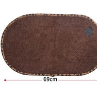 HKM-188179 Non-Slip Microfiber Pet Food Bowl Mat – Washable & Removable Design for Cats and Dogs